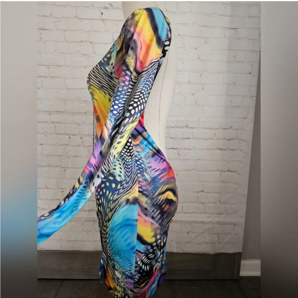 Savee Couture Open Back Ruched Mini Dress - Picture 3 of 5